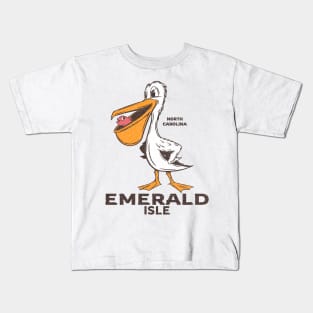 Emerald Isle, NC Summertime Vacationing Pelican & Fish Kids T-Shirt